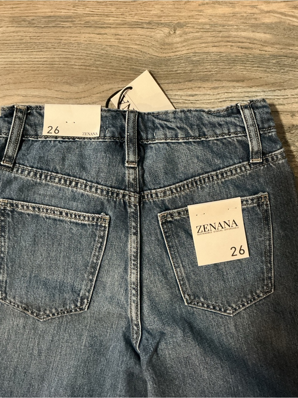 New! Zenana Wide Leg Blue Jeans - Classic Denim - Office Work Professional NWT - Picture 3 of 4